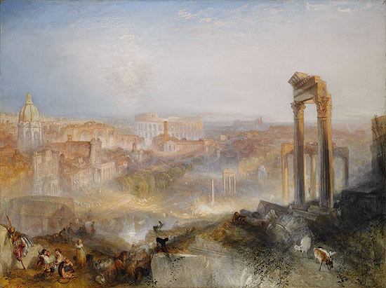 O quadro "Roma Moderna - Campo Vaccino", de J.M.W. Turner