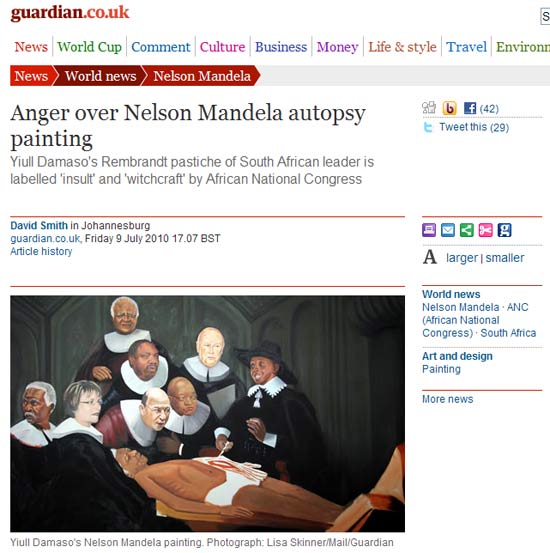 Anger over Nelson Mandela autopsy painting