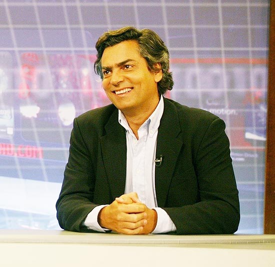 O jornalista Diogo Mainardi durante o programa "Manhattan Connection", da GNT