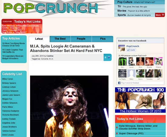 Reproduo de site - M.I.A. Spits Loogie At Cameraman & Abandons Stinker Set At Hard Fest NYC