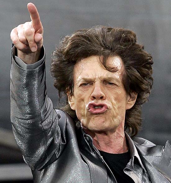 O cantor da banda Rolling Stones Mick Jagger durante apresentao na Rssia
