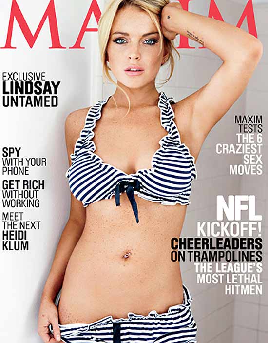 Atriz Lindsay Lohan é capa da edição de setembro da revista Maxim