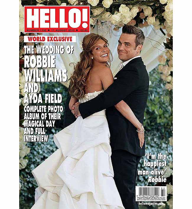 Revista Hello publica fotos do casamento de Robbie Williams Divulgao