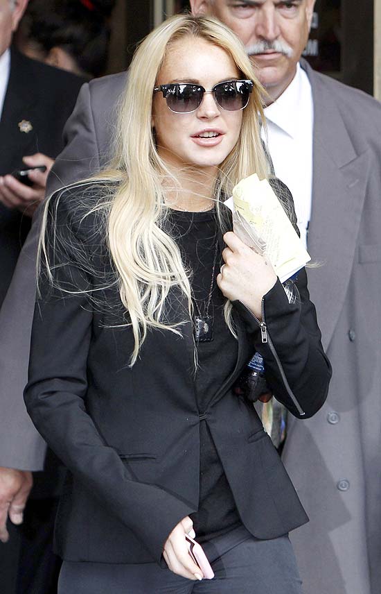 A atriz Lindsay Lohan, que admitiu ter sido pega em um teste de drogas