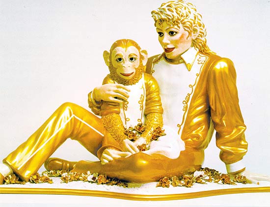 A escultura "Michael and Bubbles" (1988), do americano Jeff Koons, leiloada por US$ 5,6 milhes