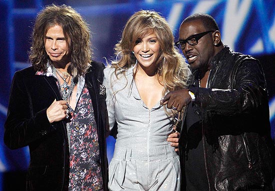 Steven Tyler, Jennifer Lopez e Randy Jackson, ex-jurados do "American Idol" 