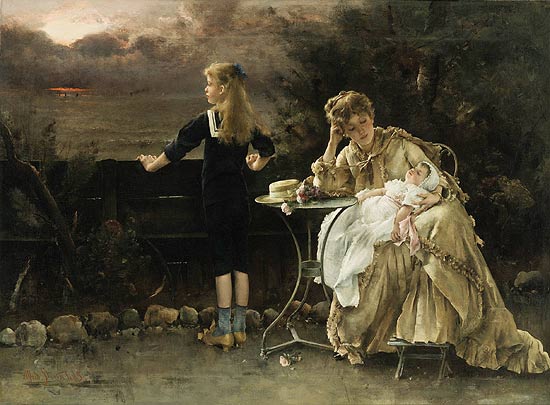"Mere et Ses Enfants", do belga Alfred Stevens, que ser vendido por Demi Moore