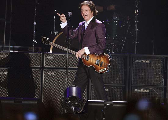 O ex-beatle Paul McCartney durante apresentao em Porto Alegre no ltimo domingo (7)