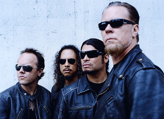 Os integrantes da banda de heavy metal Metallica