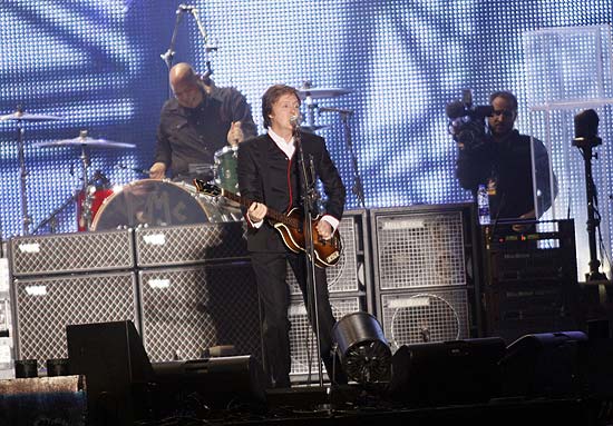 O cantor Paul Mc Cartney durante show no estádio do River Plate em Buenos Aires