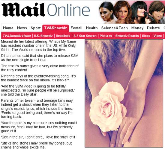 Rihanna posa foto provocante em encarte de novo lbum e  criticada por jornal britnico