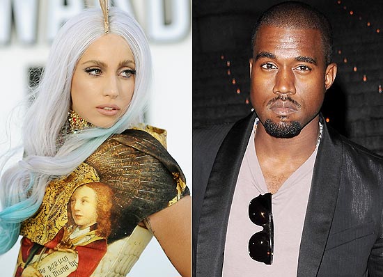 Lady Gaga e Kanye West, que foram eleitos mulher e homem do ano pela MTV
