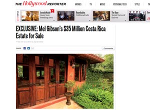 Vista da casa de Mel Gibson que est  venda na Costa Rica por US$ 35 milhes