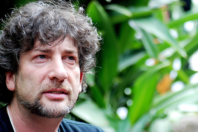 O escritor inglês Neil Gaiman em visita ao Brasil em 2008