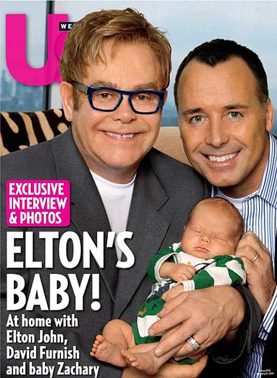 Capa da revista "US Weekly" com Elton John e filho recém-nascido é censurada dos Estados Unidos