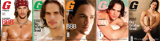 Montagem com as capas da GMagazine com o Rodrigo Carvalho do BBB11