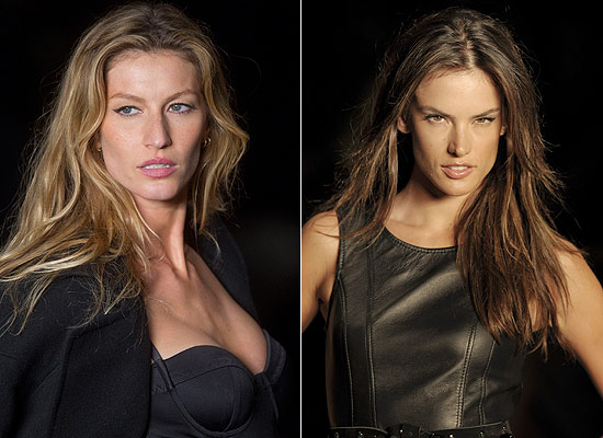 Alessandra Ambrósio (à esq.) desbancou a top model Gisele Bündchen (à esq.) em pesquisa online