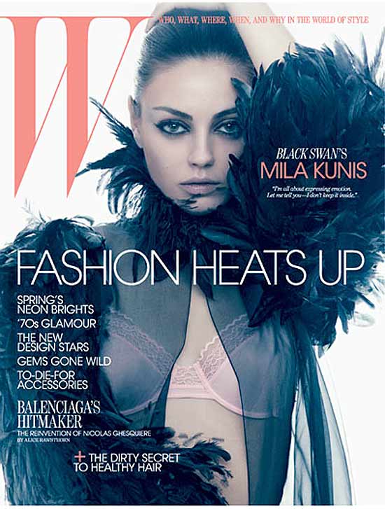 Mila Kunis posa para capa da revista "W"