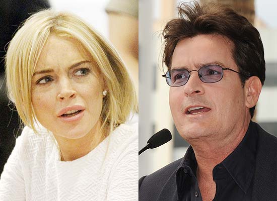 Charlie Sheen disse no ltimo sbado que queria Lindsay Lohan como sua nova "deusa"