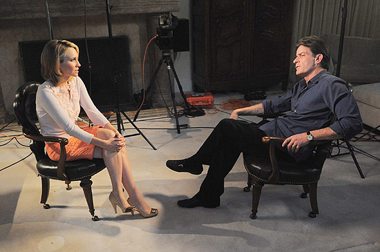 Charlie Sheen em entrevista ao "Good Morning America", da ABC