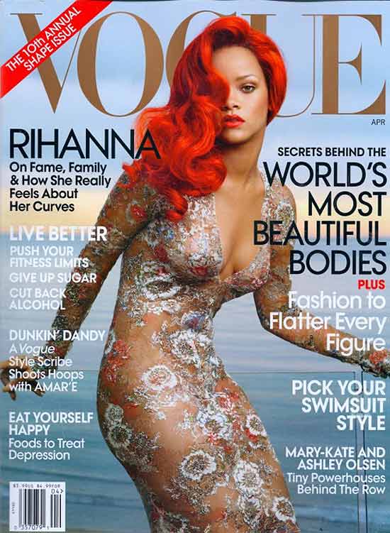 Rihanna na capa da edição de abril da revista "Vogue"