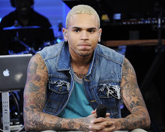 Chris Brown durante sua aparição no "Good Morning America" na última terça-feira