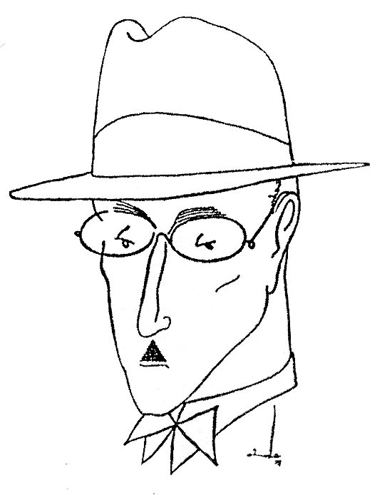 O escritor Fernando Pessoa, cuja biografia brasileira revela novos heternimos, em caricatura feita por Almada Negreiros