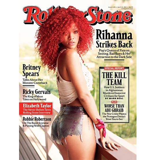 Rihanna na capa da nova edição da revista "Rolling Stone" norte-americana