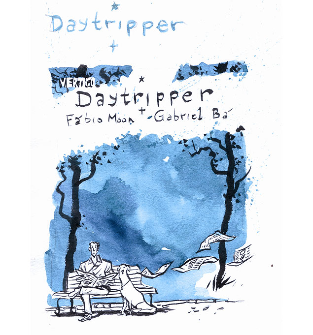 Rascunho da capa de HQ "Daytripper", de Gabriel B e Fabio Moon