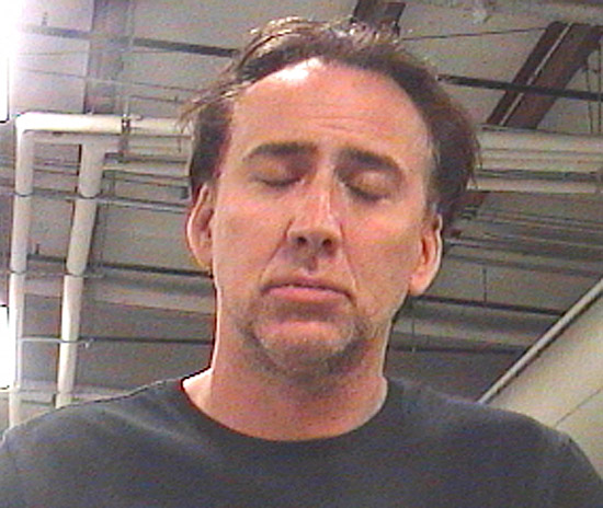 Foto divulgada pela polícia de Nova Orleans do ator Nicolas Cage