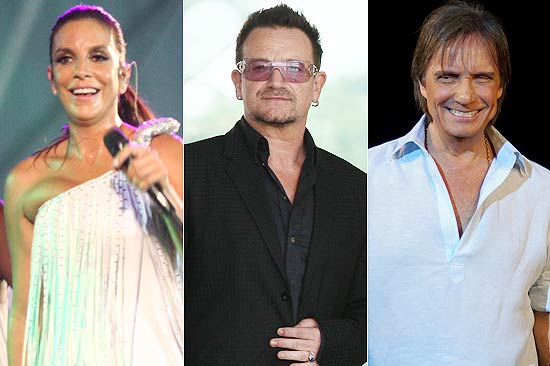 Ivete Sangalo, Bono e Roberto Carlos devem tocar juntos