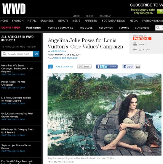 angelina jolie by annie leibovitz for louis vuitton core values