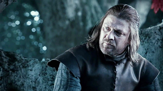 Personagem Lorde Eddard &quot;Ned&quot; Stark (Sean Bean) em cena de &quot;Game of Thrones&quot;