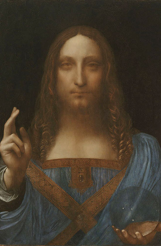 A obra "Salvator Mundi", ou Salvador do Mundo, pintada por volta de 1500 e agora atribuda a Leonardo da Vinci