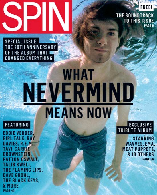 Kurt Cobain na capa da edio de agosto da revista americana "Spin", que comemora os 20 anos de "Nevermind"