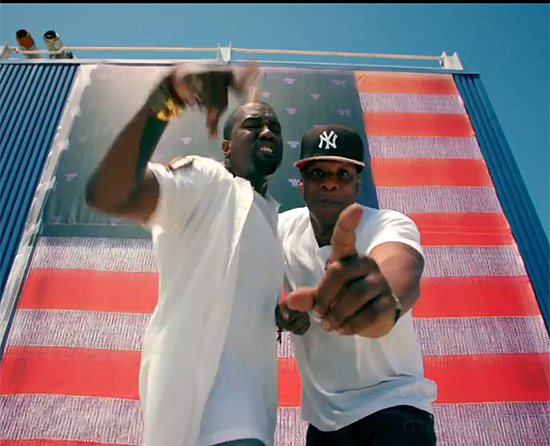 Os rappers Kanye West e Jay-Z