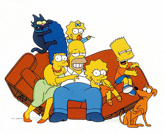 ORG XMIT: 014001_0.tif Marge (esq.), Homer, Maggie (no alto), Lisa e Bart, a famlia Simpson. (Divulgao)