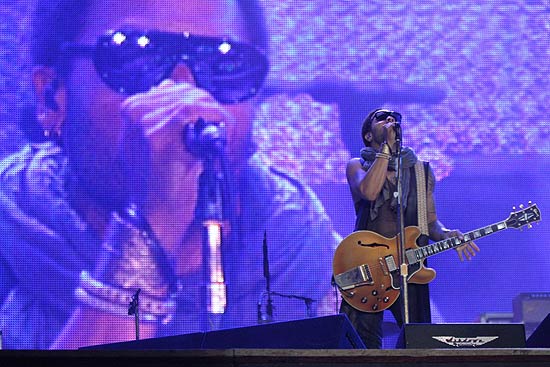 Lenny Kravitz durante apresentao no Rock in Rio 2011, no Rio 