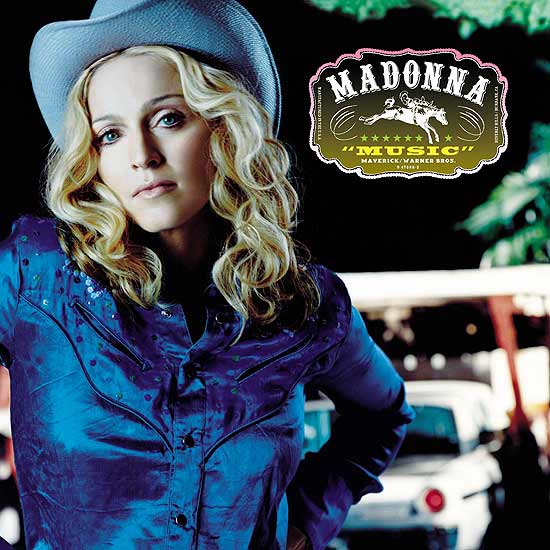 Madonna na poca do clipe da msica "Music"