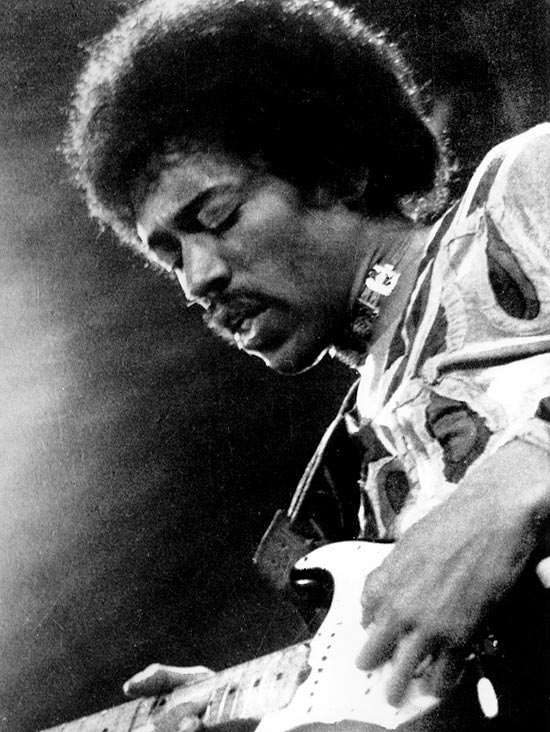 Jimi Hendrix durante apresentao em Isle Of Wight, na Inglaterra, em 1970