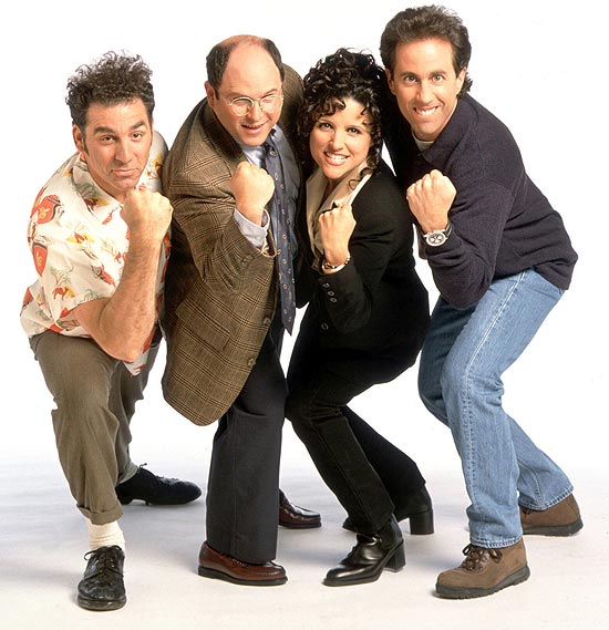 Elenco principal da série "Seinfeld", que terminou em 1998