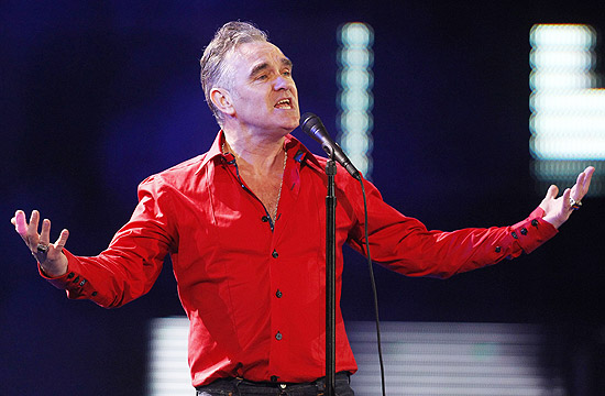 Morrissey durante o Festival Internacional da Canção de Viña del Mar, em Santiago, em 2012