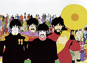 Desenho "Submarino Amarelo", da banda inglesa The Beatles, que serão tema de contação de histórias
