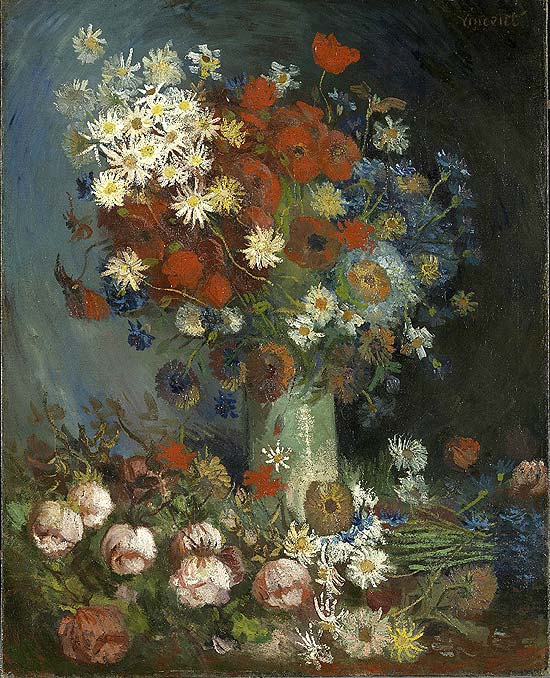 O quadro "Natureza-Morta do Campo com Flores e Rosas", de Van Gogh