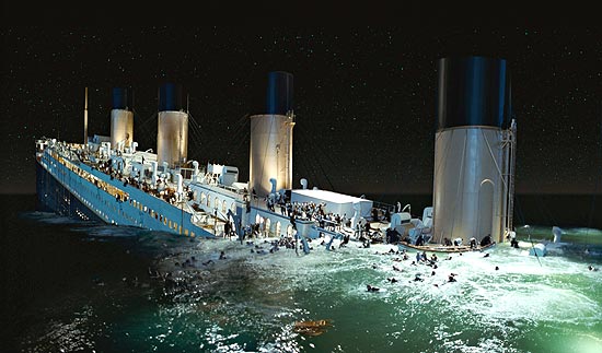 Cena do filme "Titanic" (1997), de James Cameron, que ganhou versão 3D