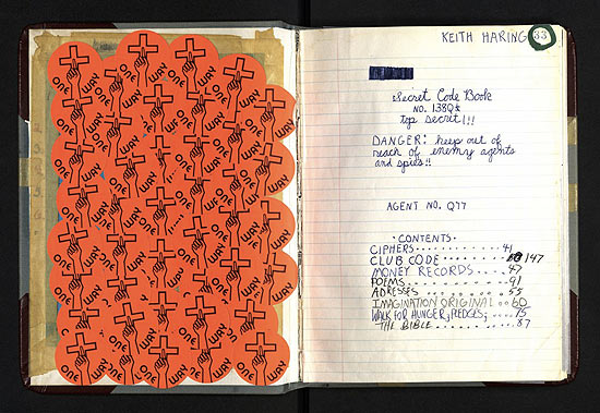 Página do diário do artista Keith Haring
