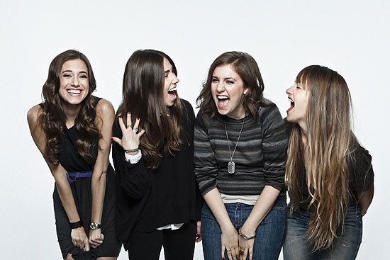 A partir da esquerda, Allison Williams, Zosia Mamet, Lena Dunham e Jemima Kirke, que protagonizam 'Girls' 