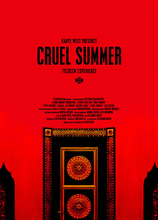 Cartaz do filme "Cruel Summer", de Kanye West, exibido em Cannes