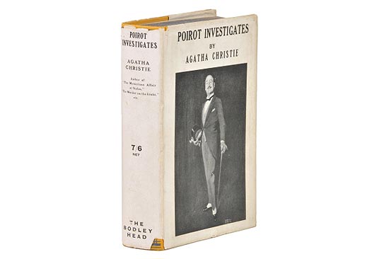 O exemplar leiloado de "Poirot Investiga"