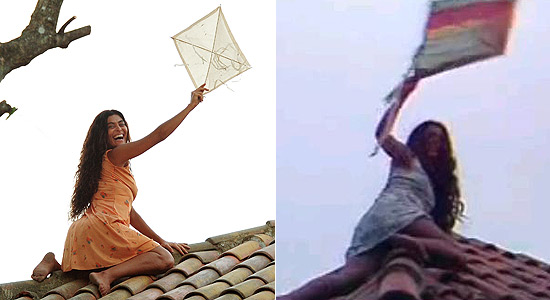 Gabriela e a pipa na verso de Juliana Paes (esq.), que vai ao ar no dia 25, e na de Sonia Braga, em 1975